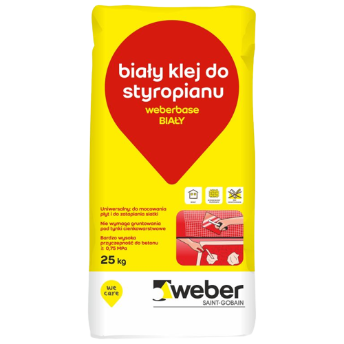 BIAŁY klej biały z włóknami do styropianu i zatapiania siatki 25kg