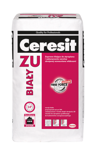 ZU BIAŁY klej do styropianu i siatki z włóknami 25kg