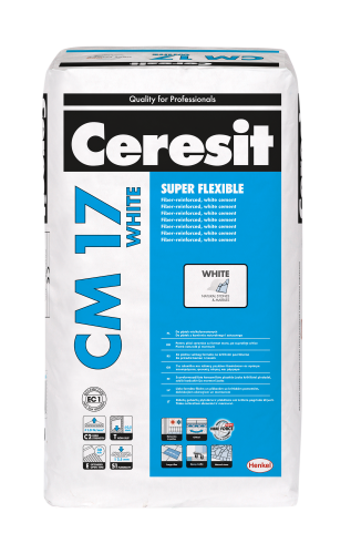 CM17 WHITE Wysokoelast. Klej do płytek biały 25kg