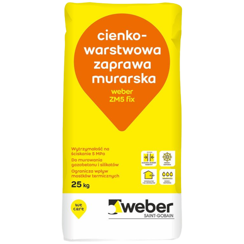 * ZM5 fix cienkowarstwowa zaparawa murarska 5MPa 25kg
