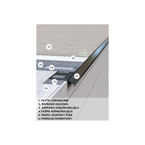 RENO K100 profil okapowy prosty 2mb grafit RAL 7024