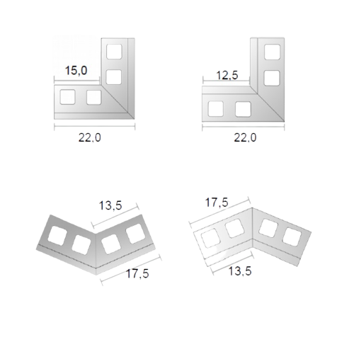 RENO K10 Narożnik wewnętrzny 90° Nw10/90 szary RAL 7037
