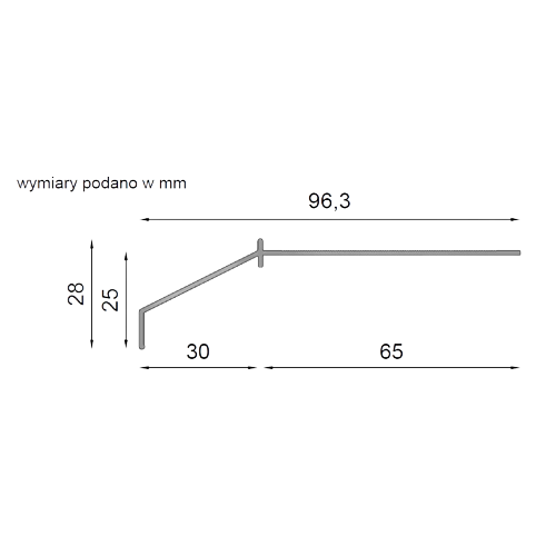 RENO K10 profil okapowy prosty 2mb szary RAL 7037