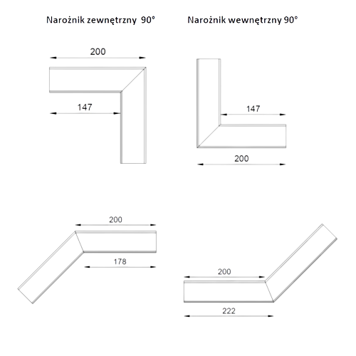RENO R50 Kolanko narożnik rynny 135 stopni  grafit RAL 7024