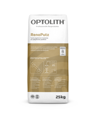 RenoPutz tynk wapienno-trassowy 25kg stara biel