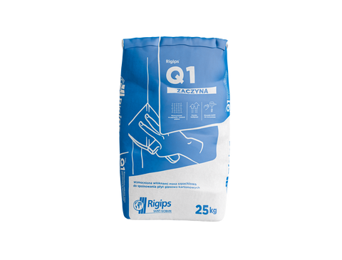 Masa szpachlowa Rigips Q1 Zaczyna wzmocniona włóknami 25kg paleta 48 szt