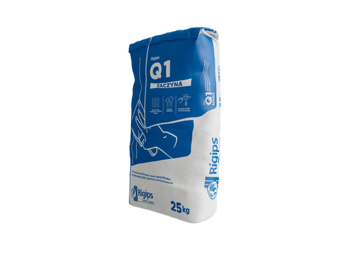 Masa szpachlowa Rigips Q1 Zaczyna wzmocniona włóknami 25kg paleta 48 szt