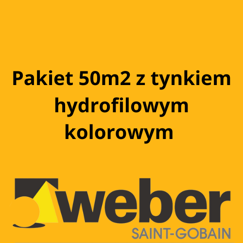 Pakiet 50m2 z tynkiem hydrofilowym w kolorze