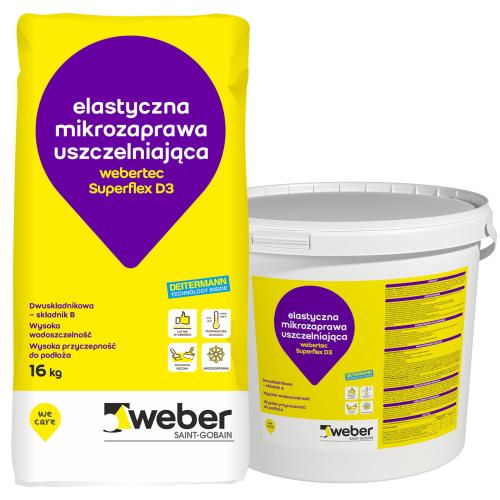Superflex D3 elastyczna mikrozaprawa uszczelniająca proszek 16kg