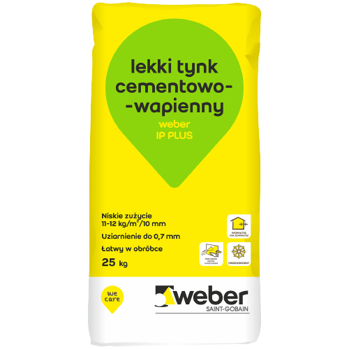 * IP PLUS lekki tynk cementowo-wapienny zewnętrzny i wewnętrzny 25kg