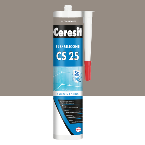 12 - Silikon Sanitarny Ceresit CS-25 cementgray