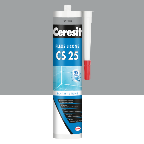 107 - Silikon Sanitarny Ceresit CS-25 steel