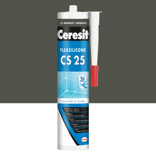 13 - Silikon sanitarny Ceresit CS-25 antracite