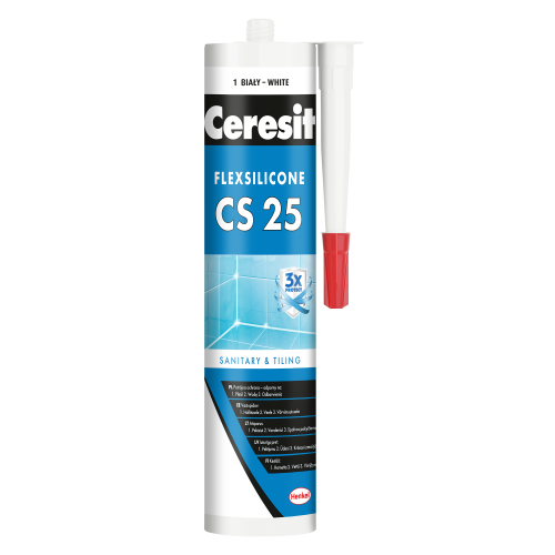 01 - Silikon sanitarny Ceresit CS-25 biały