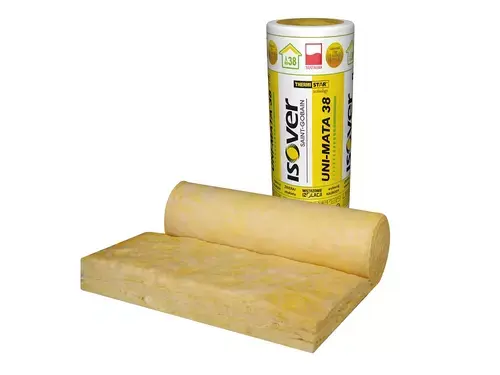 UNI-MATA 38 wełna mineralna Isover Lambda 038 18cm rolka 5,04m2 paleta 120,96m2