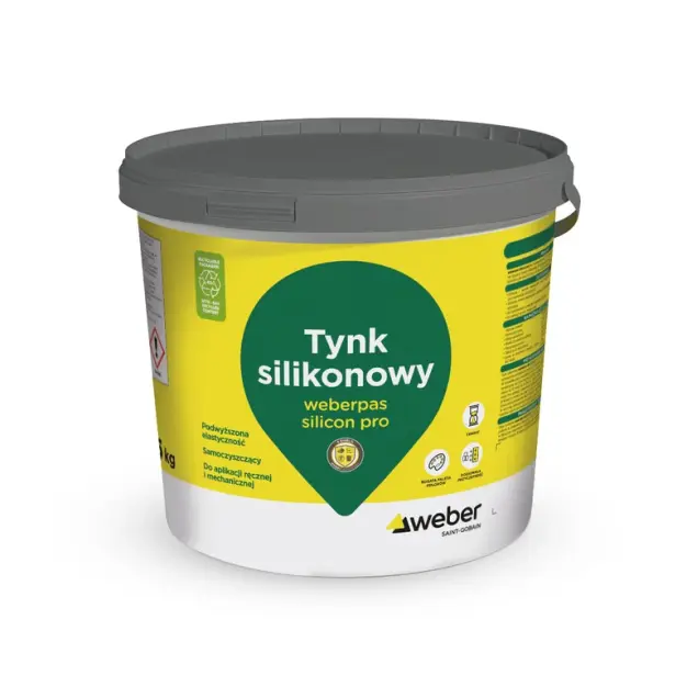 Silicon pro tynk silikonowy 1,5mm  baza biała opakowanie 25 kg